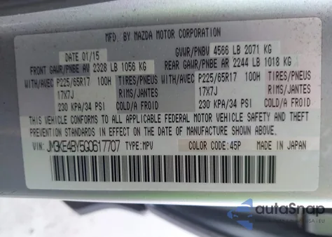 2016 Mazda Cx-5 Sport z USA, uszkodzony, nr VIN JM3KE4BY5G0617707